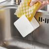 Dish Sponge Holder Multifunctional Storage Drain Rack for Kitchen Sink Plastic Dishwashing Scrubber