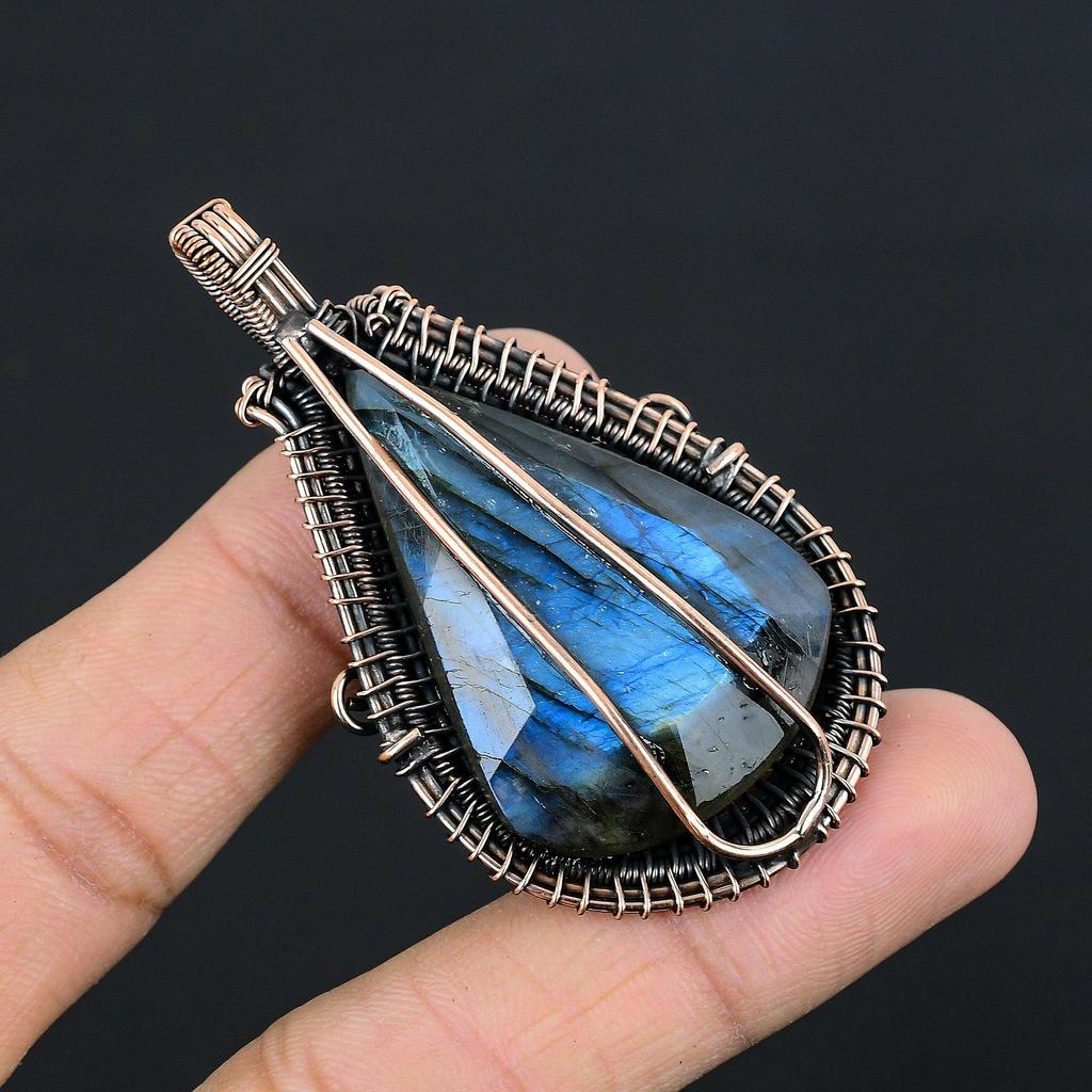 Labradorite Pendant, Handmade Gemstone 925 Sterling Silver Pendant Antique Jewelry, For Gift Silver Jewelry