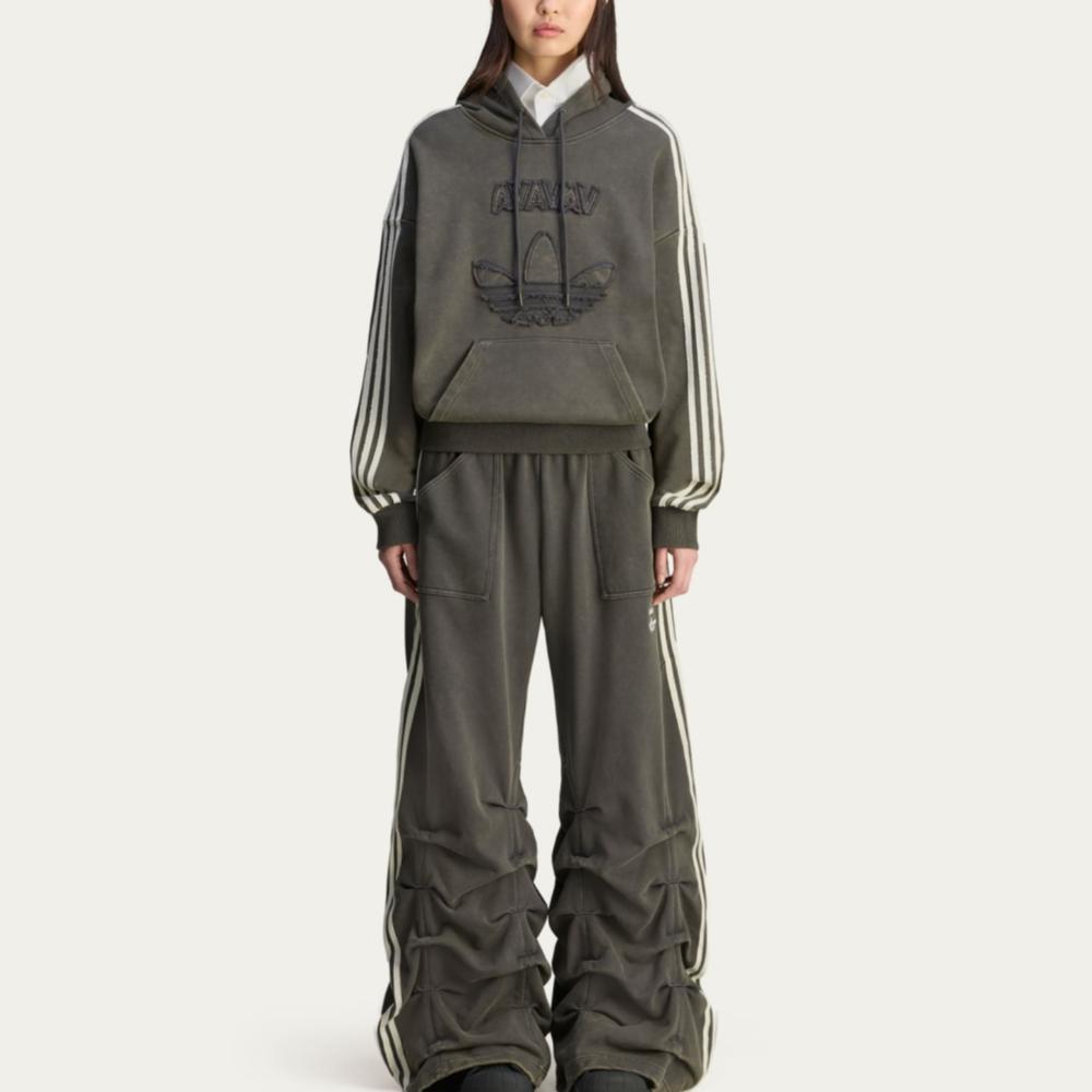 Adidas X Avavav Shoulderless Hoodie Carbon Unisex Tops Grey JP4849