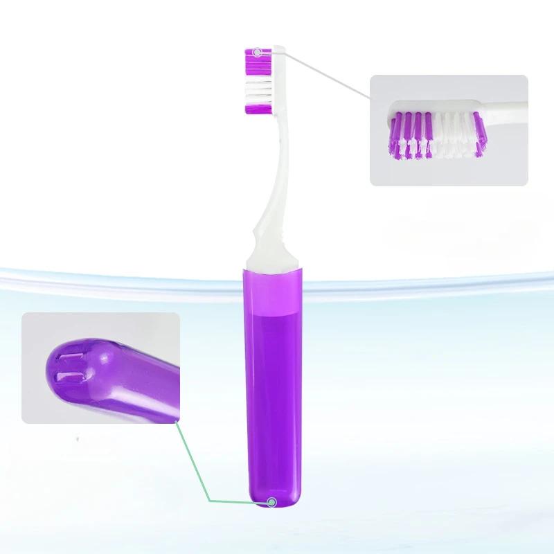 1pcs Reusable Portable Folding Toothbrush with Storage Box Mini Colorful Save Space Bathroom Travel Supplies Toothpaste Holders
