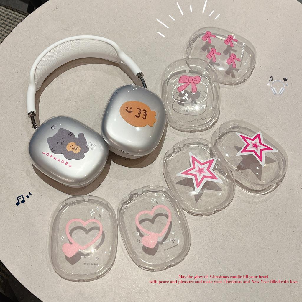 Korea Love for AirPods Max Apple Earphone Case High Transparent Tpu Headset All-inclusive Transparent Protective Case