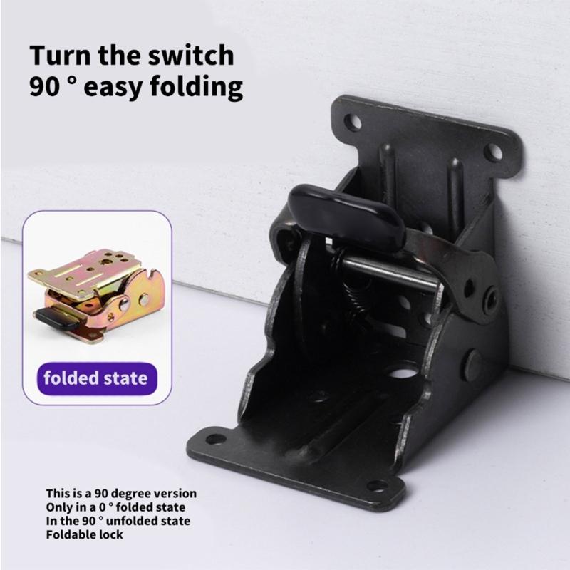 Strong Foldable Table Hinge with Safety Lock Mechanism Rusts Proof Designs Hinges for Indoor Outdoor Furniture Assembly