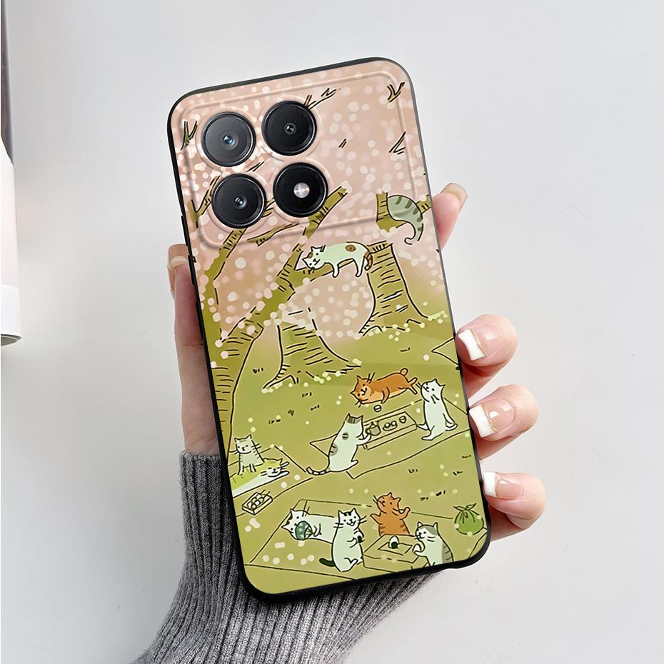 For Xiaomi Poco X6 Pro Case Stylish Painted Silicone Bumper Shockproof Phone Cases Cover Coque For Xiaomi Poco X6 Pro 5G Fundas