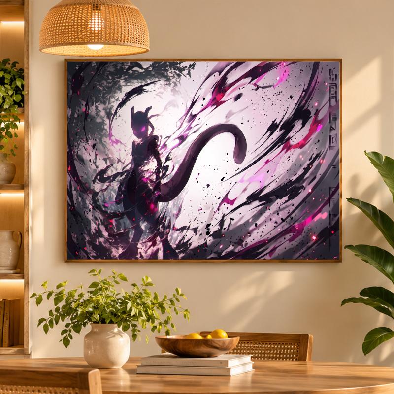 5D Diamond Painting Mewtwo DIY Full Drill Diamond Art Kit Home Decoration