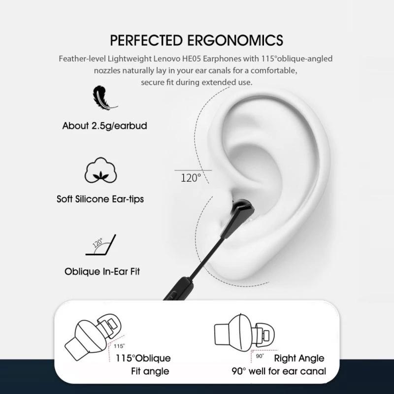 Buy Lenovo HE01 Bluetooth Neckband Wireless Earphones Stereo