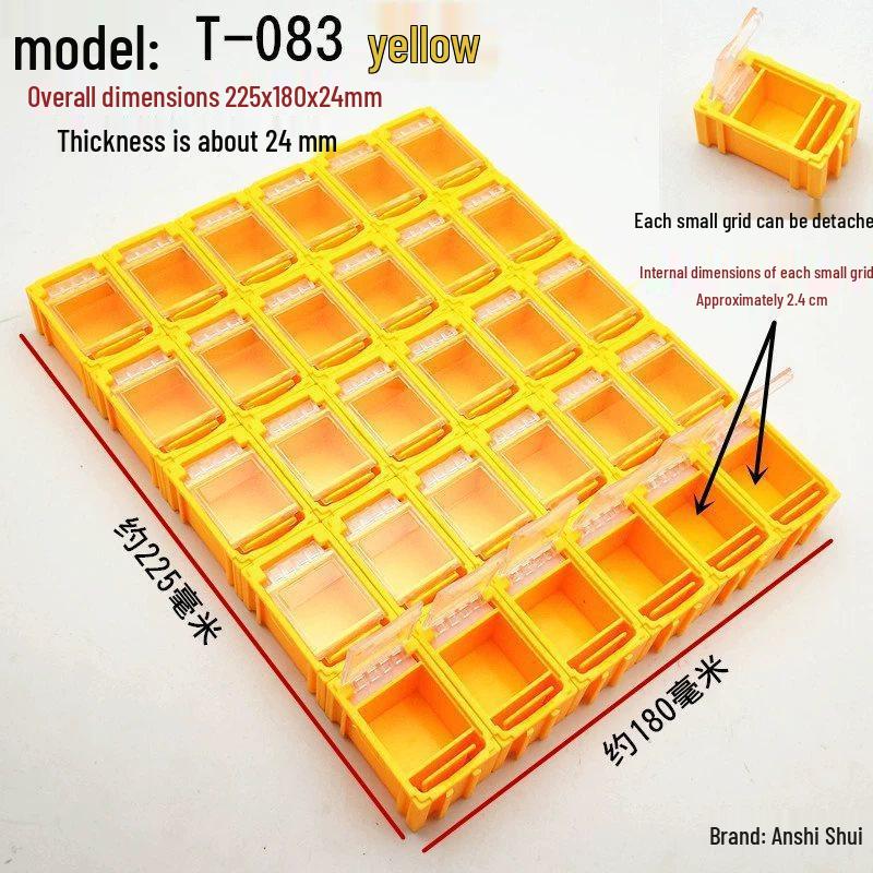 SMT Patch Electronic Organizer: Resistor & Capacitor Grid Plastic Box