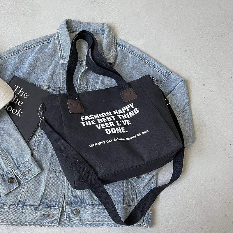 Large Capacity 2024 New Casual Tote Bag Stylish Canvas Shoulder Bag For Students