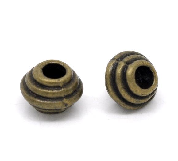 30/70/100/200pc Vintage Loose Spacer Bead Bicone Flying Saucer Dot Carved Antique Bronze Color Metal Beads DIY Necklace Jewelry