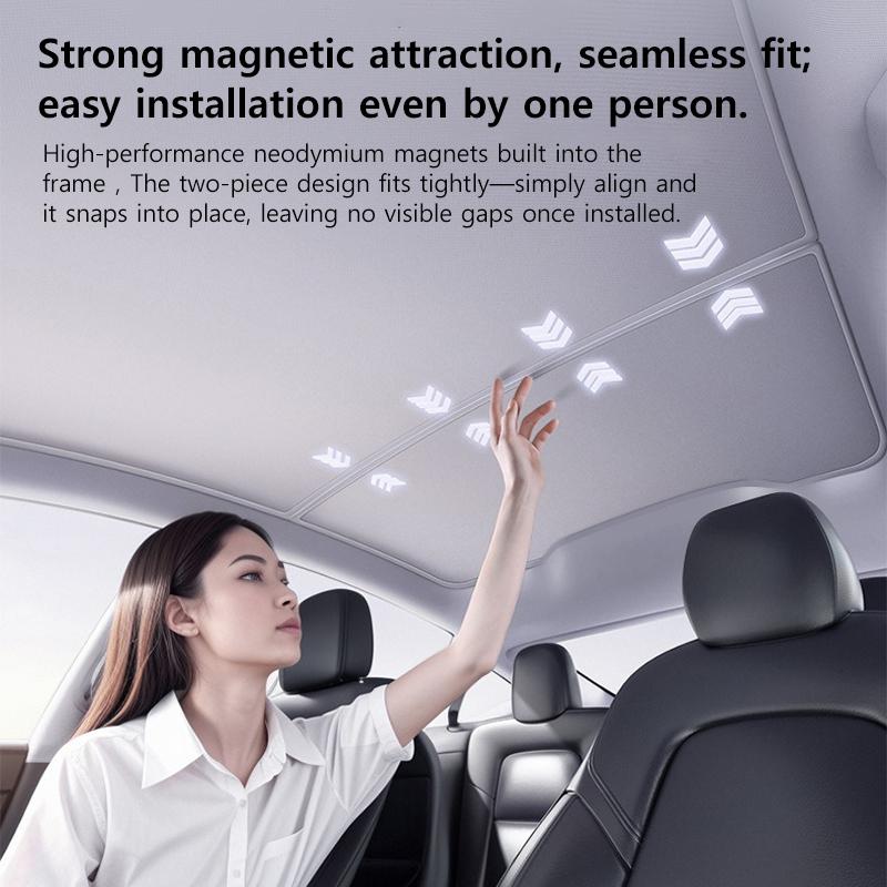 Ice Crystal Sunshade For Tesla Model 3 Highland 2025-2026 Model Y Juniper 2025 2026 Car Roof Front Rear Heat Insulation SunShade
