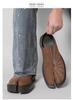 Herren-Loafer im japanischen Stil mit geteilter Zehe, zum Hineinschlüpfen, aus Leder - Lässige Halbschuhe