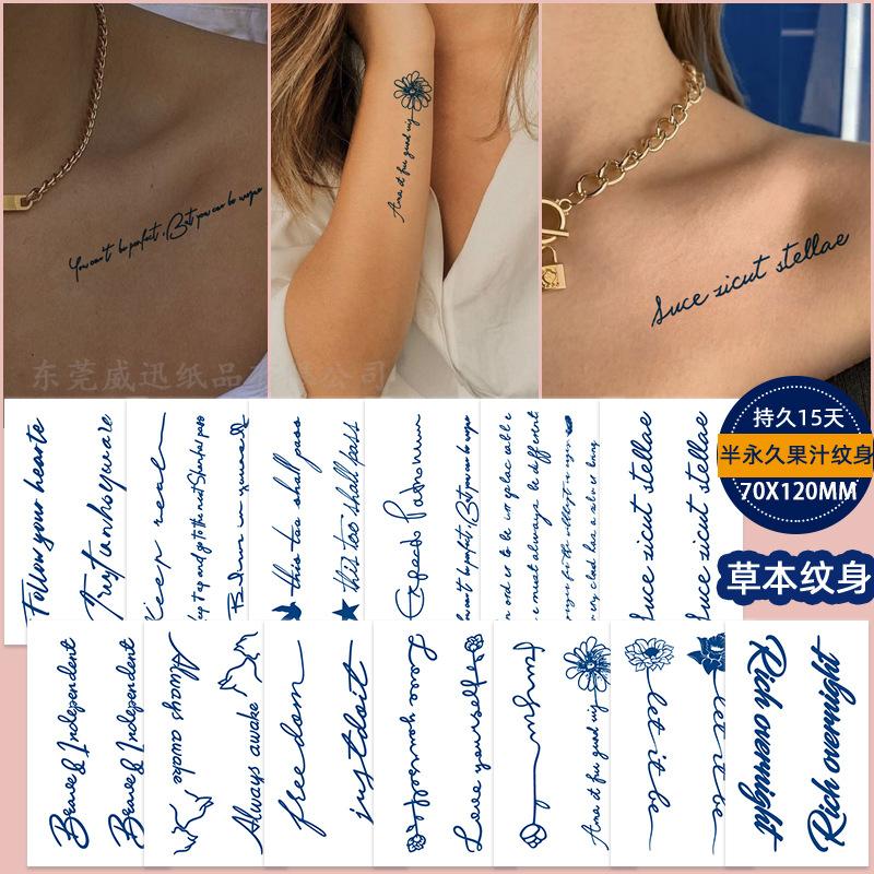 Juice Herbal Tattoo Sticker, Finger Sticker, Juice Semi-Permanent Tattoo Sticker, Sweat-Proof Tattoo