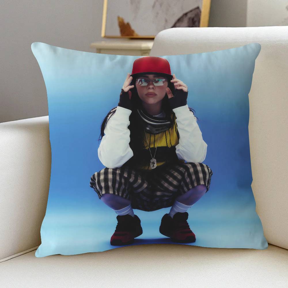 

Співачка B-Billie-Eilish Подушка Аніме Подушка Подушка для голови на диван-ліжко Наволочка Наволочка 45x45 см Мода 12x12Inch