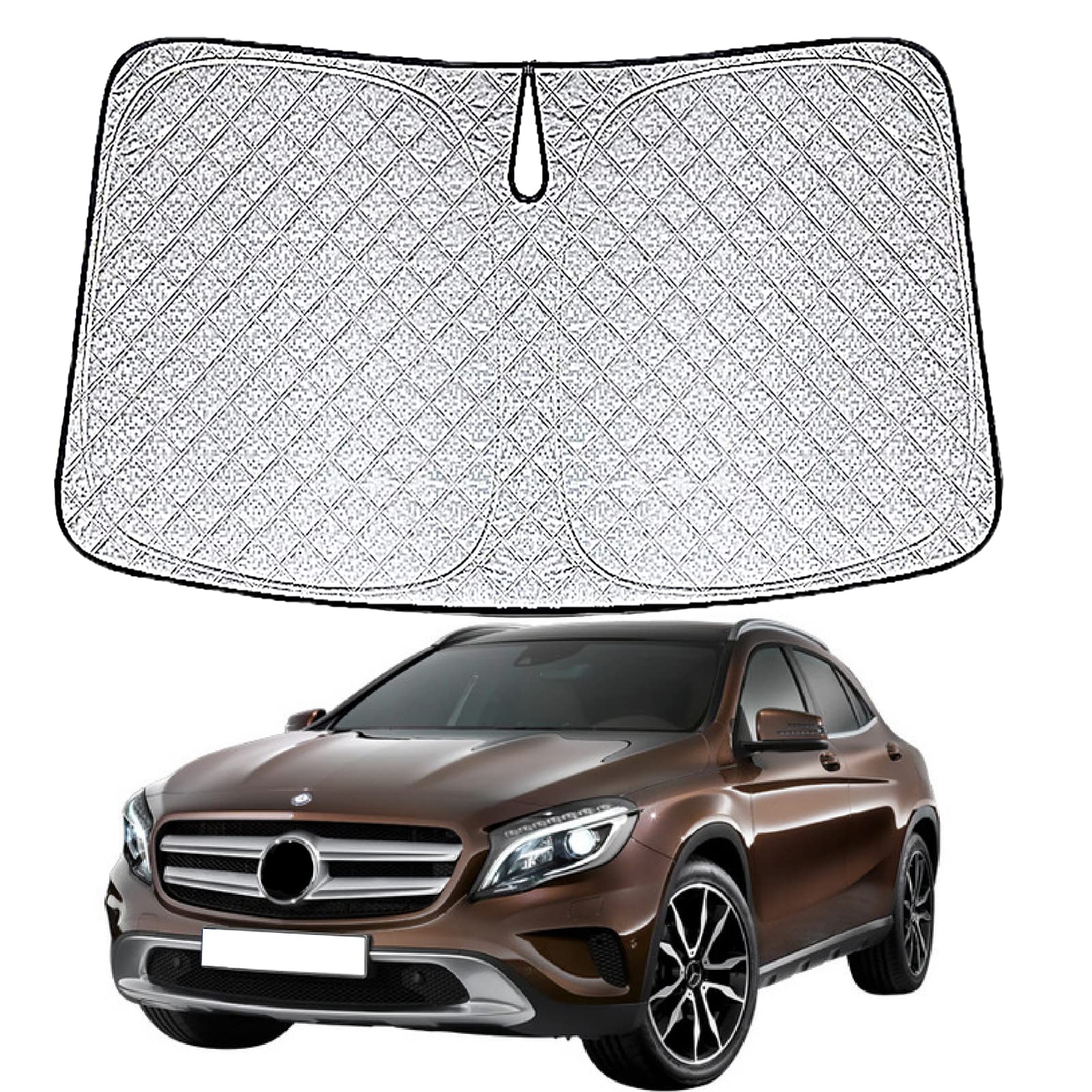 

Передний солнцезащитный козырек для Benz GLA X156 2014 по 2019 Автомобильный солнцезащитный экран на лобовое стекло серебряный