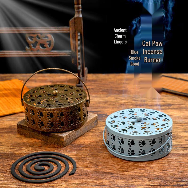 Portable Mosquito Coil Holder with Handle and Lid