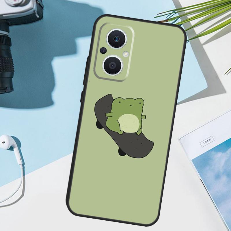 Frog Skateboard Cute Kawaii Cover For OPPO Reno 12 F 13F 14F 11F 10 11 13 14 Pro 7 8 Lite OPPO Find X9 X5 X6 X8 Pro Case