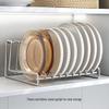 L-Shaped Carbon Steel Countertop Dish Drying Rack with Drain Tray