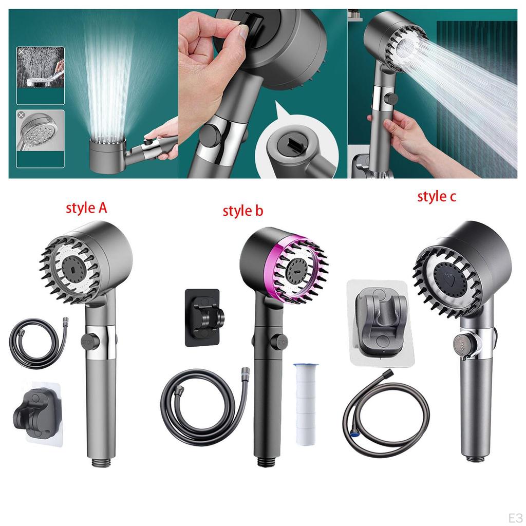 Bathroom Shower Rainfall Filter Spray Nozzle Wall Mount Handheld Pressurized for