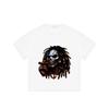 Black T Shirt with Skull and Dreadlocks Print for Casual Wear
