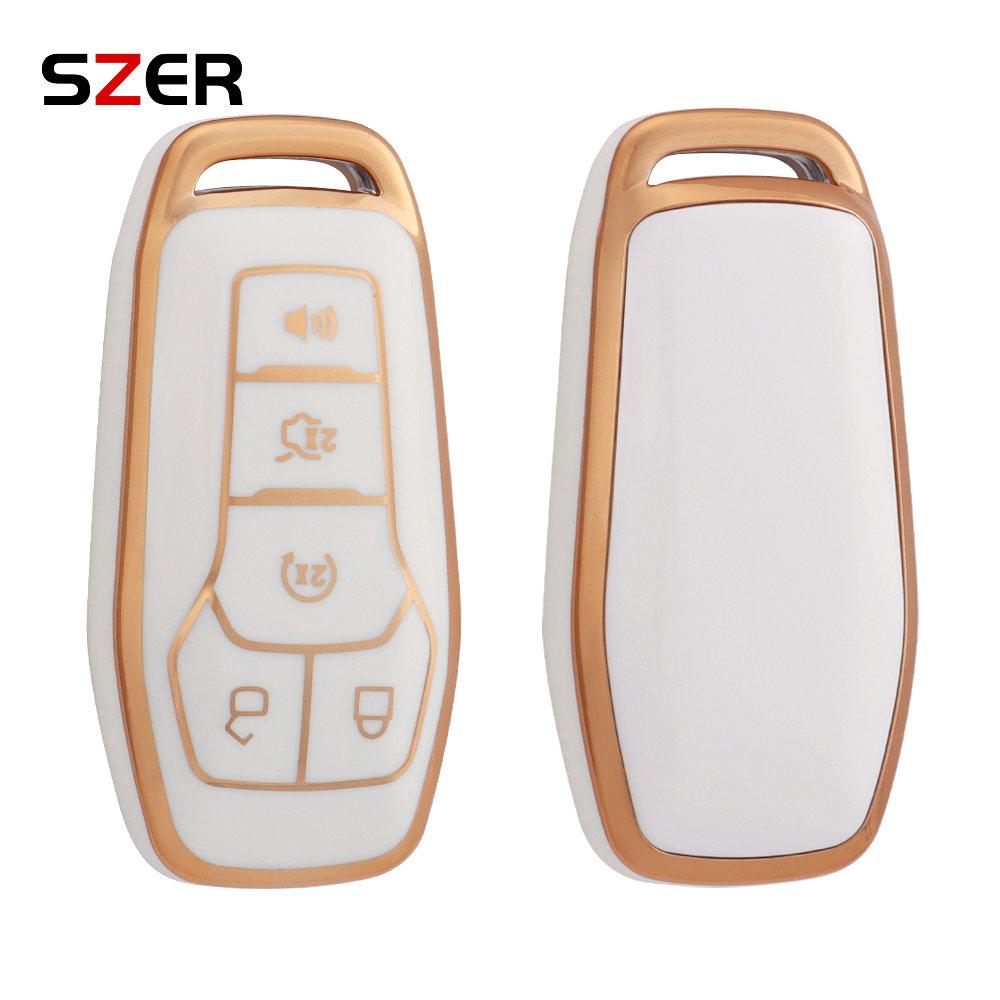 Car Key Cover Case For Ford Fusion Mondeo Mustang F-150 Explorer Edge     Car Styling Key Protection Keychain