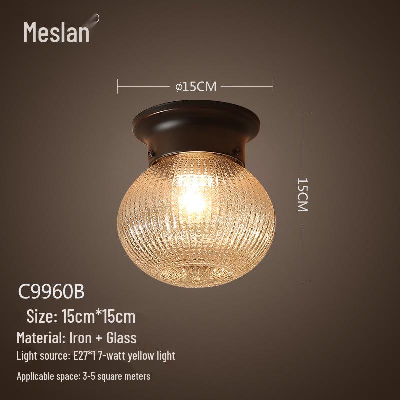 American Retro Industrial Ceiling Light for Bedroom, Dining Room, Balcony, Corridor, Aisle, and Entrance