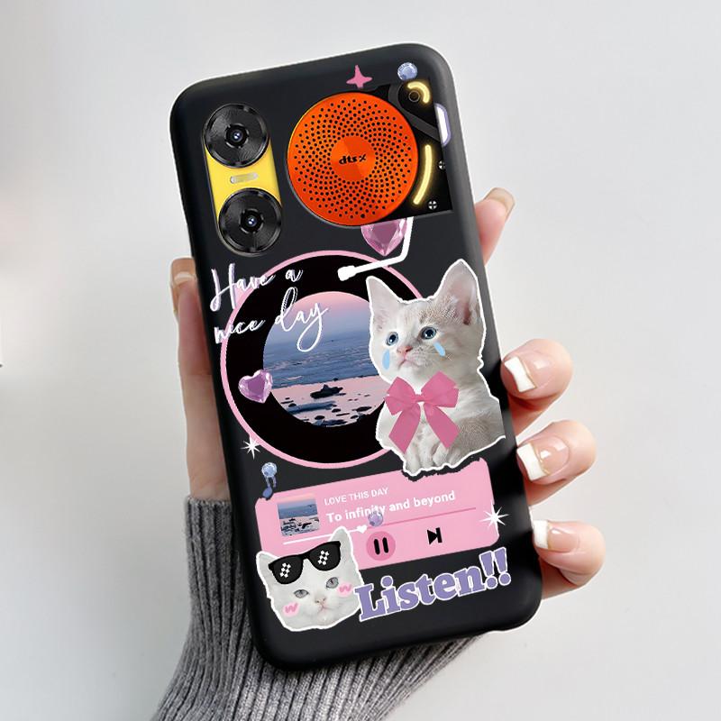 Custodia per Telefono Per ZTE Nubia Music 2 Custodia Z2460 Z2353 Estetica Gatto Carino Astronauta Nera Morbida TPU Silicone Copertura Protettiva Integrale