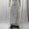 2025 Summer Autumn Women's Sheer Mesh Wedding Dress, Sexy V-Neck Long Sleeve Gown With High Slit, White See-Through Bridal Dress For Formal Events