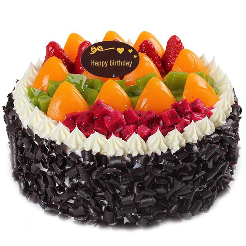 Friduo svaigu augļu dzimšanas dienas torte