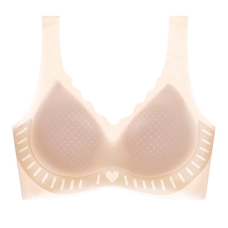 

Black Seamless Bra with Breathable Cups and Heart Detail M розовый