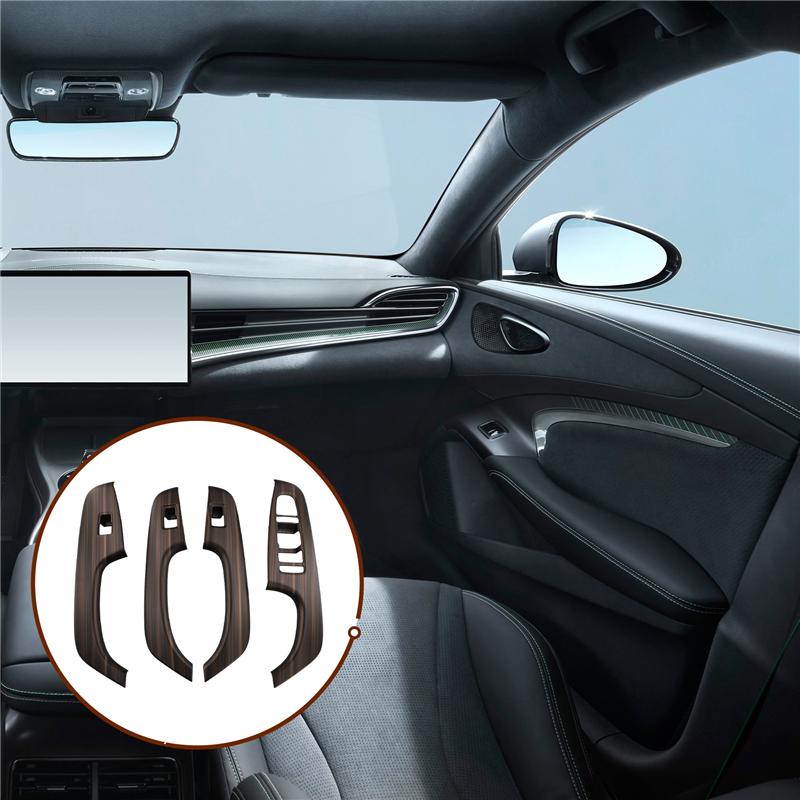 Car Window Lift Switch Button Cover Interior Door Armrest Trim Panel Wood Grain Color For BYD Seal / BYD ATTO 4 Wood Grain Color