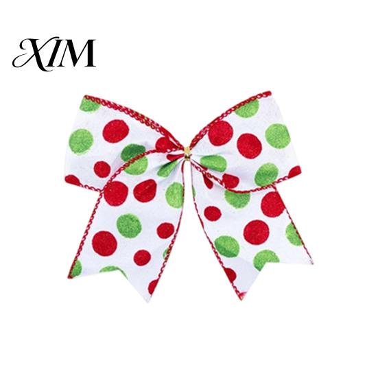 Christmas Tree Topper Decorations 2Pcs Polka Dot Bow Decor, European Style Ribbon Ornament for Large Hanging Bows Windows Gift Box Wreath, Festive