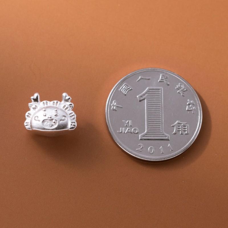 Fashion 18K Gold Plated 3D Designer Dragon Head Spacer Beads 925 Sterling Silver Charms for Girls Kids Bracelet Jewelry Making