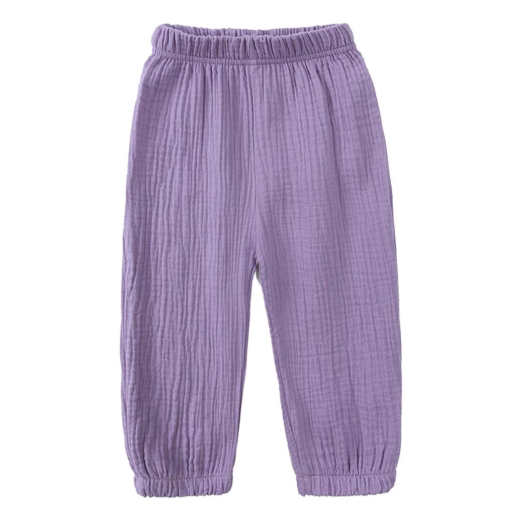 Children's Baby Girls Boys Summer Linen Trousers Bloomers Cotton Long Trousers Casual Harem Pants