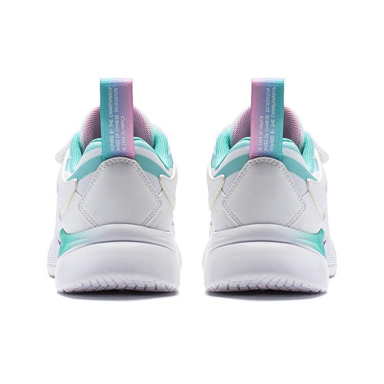 Li Ning Kids Sports Lifestyle Series Light Aurora Light Foam Non-Slip Shock Absorbing Casual Shoes Kids Casual Shoes Light-Blue Purple YKCQ274-44