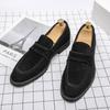 New Luxury Suede Leather Black Slip On Shoes Men Casual Penny Loafter Business Formal Dress Footwear Sapatos Tenis Masculino