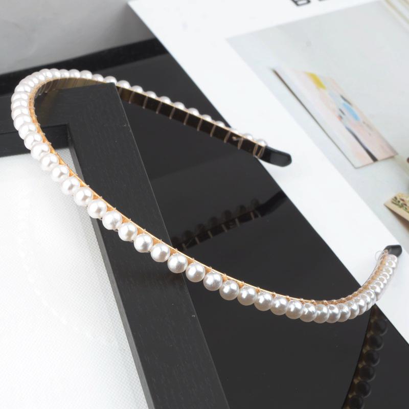 "Korean Style Pearl Bridal Headband - Handmade Fashion Accessory"