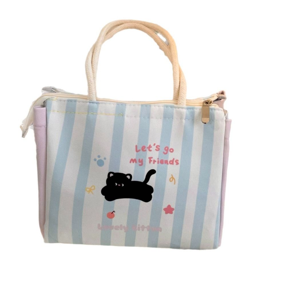 Large Capacity Cat Thermal Lunch Bag Handheld Picnic Travel Storage Pouch  Office