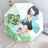 Cute Liko  pattern, automatic folding umbrella, portable and foldable design, 8 ribs, a Christmas or birthday gift.