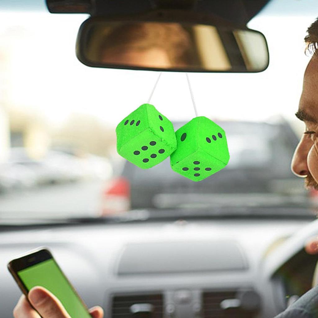 Car Decoration, Room Mirror, Dice, Hanging Decoration, 3D Dice Car Accessory, Fuzzy Dice, Car,