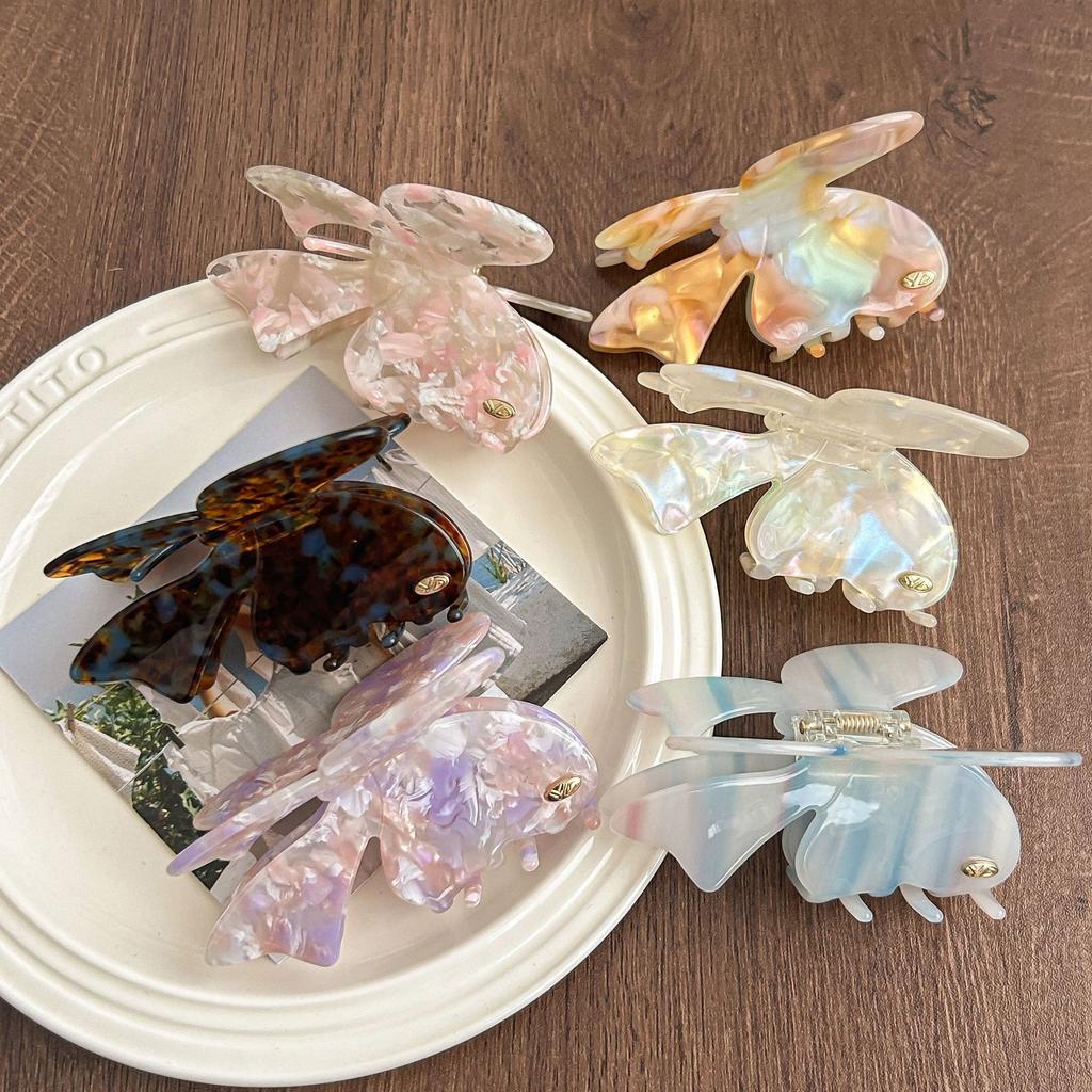1pc Korean Acetate Butterfly Grab Clip, Sweet Medium Shark Clip Premium Half-tie Hair Pan Balls Hair Clip Hair Ornament