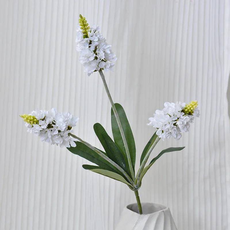 67 см Шелковая ветка лаванды Имитация цветов Декор для сада Искусственная 3 ветки Лавандовый фиолетовый Искусственный цветок Декор для зала белый