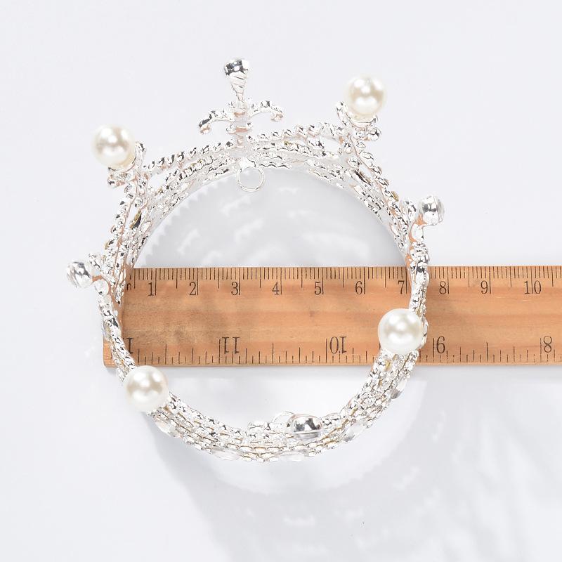 Birthday Party Princess Crown Alloy Rhinestone Round Crown Wedding Dress Accessories