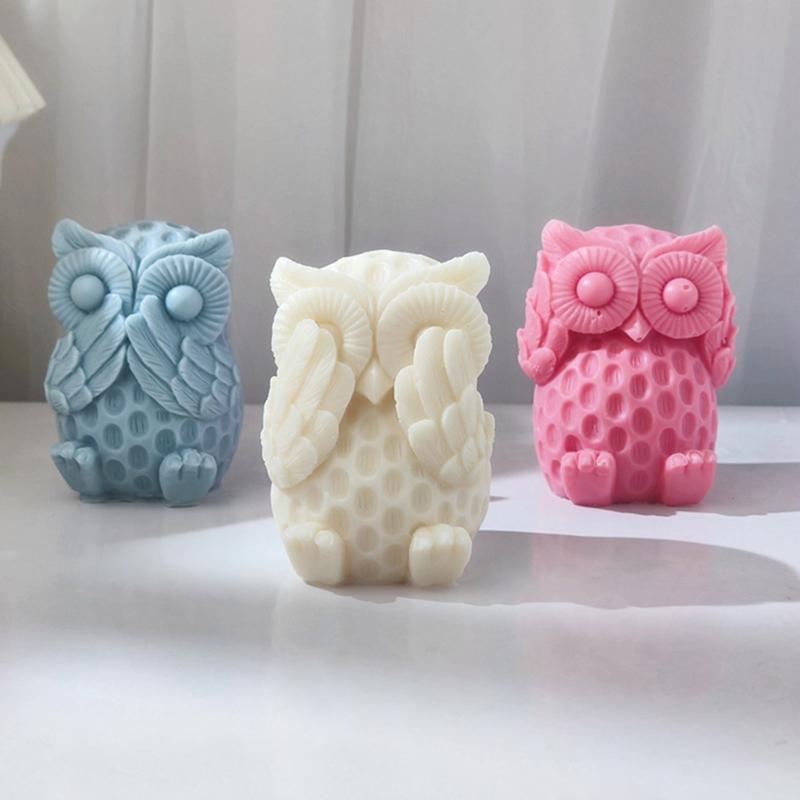 Owl Candle Silicone Mold Handmade Soap Moulds for Candle Making DIY Resin Crafts Rose Scented Candle Resin Mold
