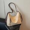 Schoolbag retro large capacity shoulder double shoulder tote messenger bag solid color commuting 1011 simple new fashion commuting leisure