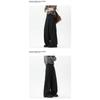 Men Black Pleated Loose Wide Leg Straight Casual Suit Pants