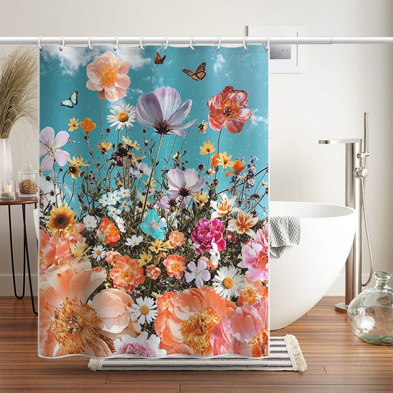 

Занавеска-перегородка для туалета, современное искусство, водонепроницаемая занавеска для душа, устойчивая к плесени, простая занавеска для туалета