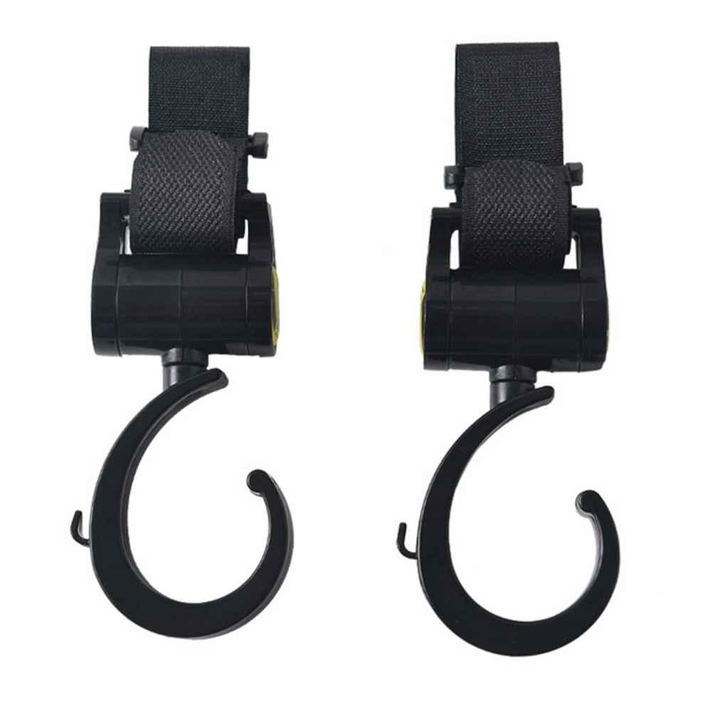 

2Pcs/Set Plastic Stick Hook Pushchair Hanger Baby Car Carriage Rotate 360 Hook