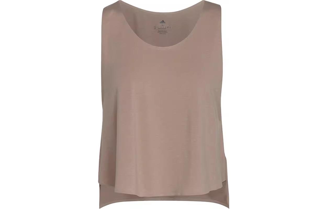 Adidas Tank Tops Women s Brown Gray Crew Neck Moderate Straight Fit HB6289 S