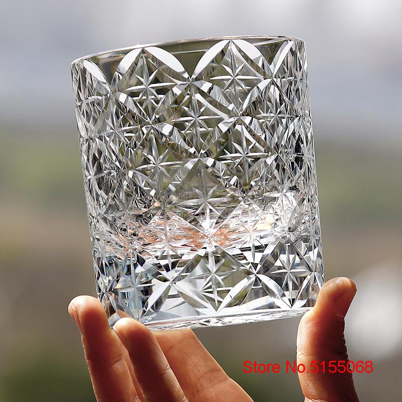 K9 Crystal Starry Sky Whiskey Cup Starlight Edo Kiriko Hand Engraving Heavy Whisky Rock Liquor Wine Glasses Xo Tumbler Gift Box