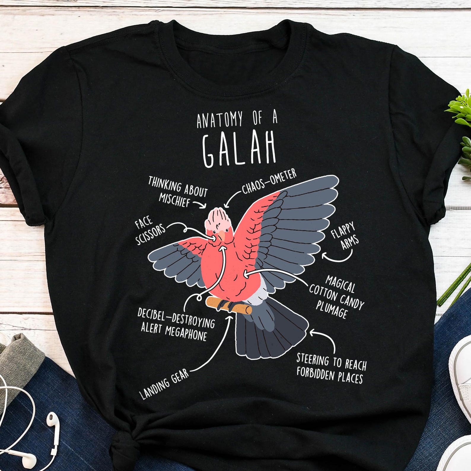 Galah Shirt, , , Funny Parrot Lover Gift, Cute Pet Rose-Breasted Cockatoo T-shirt, Bird, Cockatoo Mom Cockatoo Dad Australian Animal 150