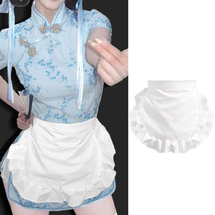 Costume Grembiule da Cameriera Grembiule da Cameriera Arricciato Regolabile per Halloween Cosplay Donna Grembiule da Cucina Grembiule da Cucina Grembiule da Servizio